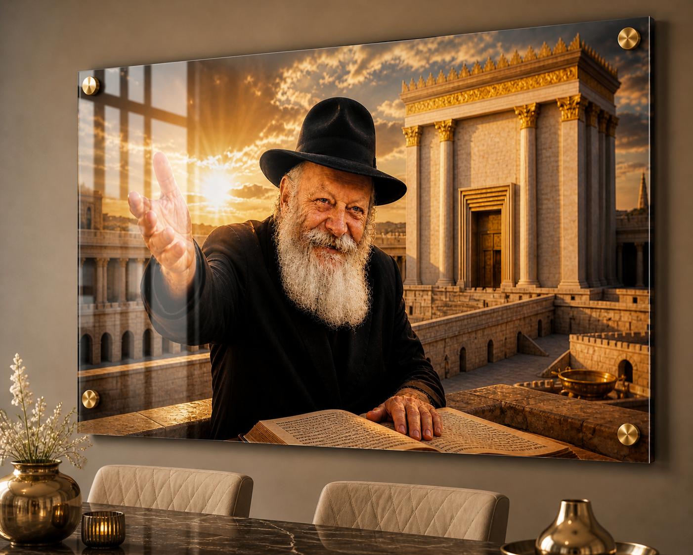 שערי תפילה והוד - תמונת זכוכית לבית קודש מיהלום לבית