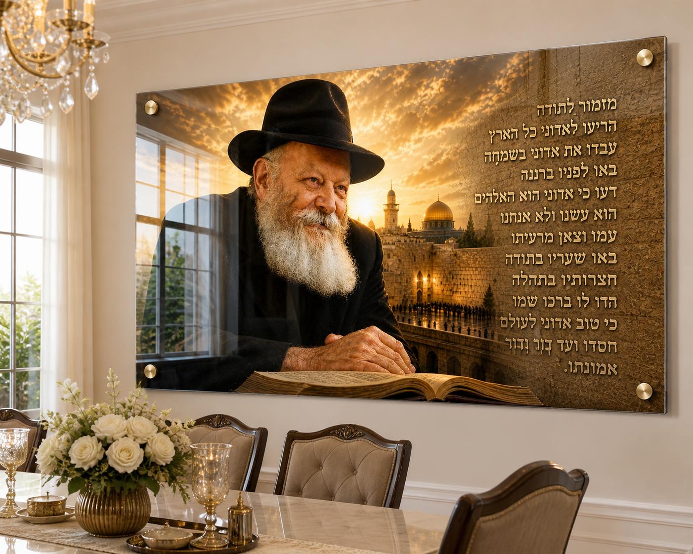 אור ירושלים ומזמור לתודה - תמונת זכוכית לבית קודש מיהלום לבית